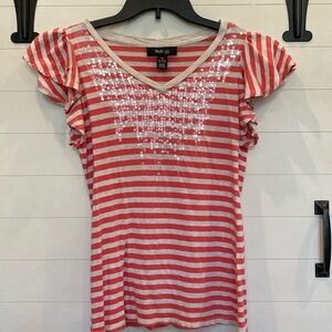 Style & Co Petite V-Neck Sequin Top